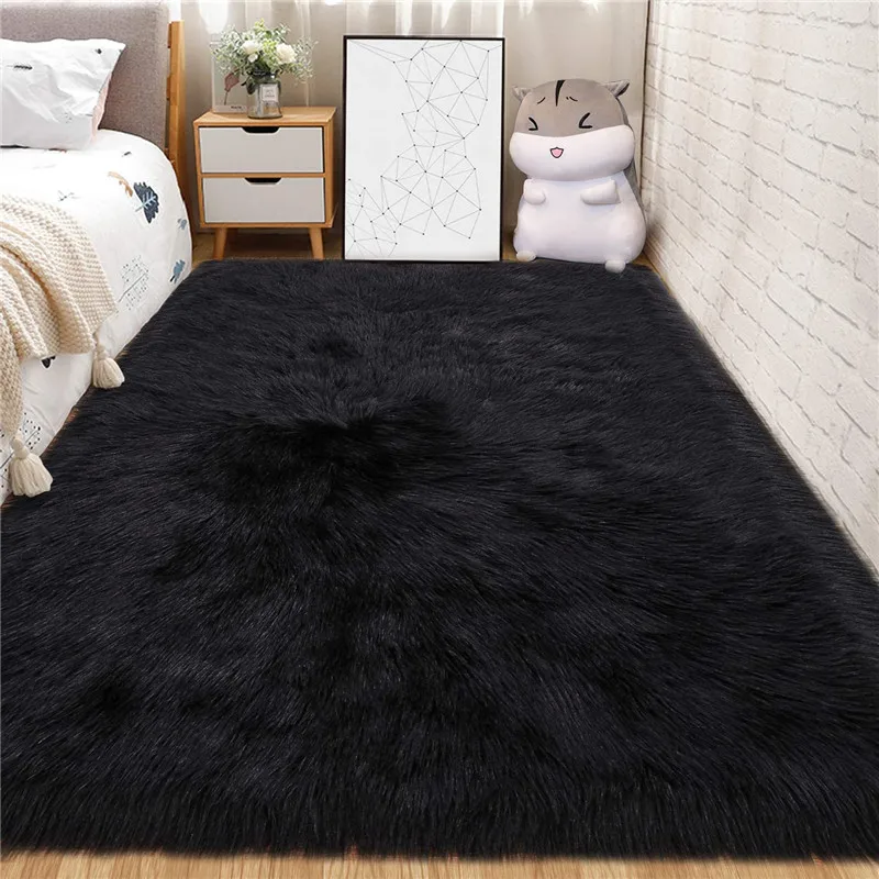 

Luxury Fluffy Area Rugs Furry Rug for Bedroom Faux Fur Sheepskin Nursery Rugs Carpet for Kids Room Living Room Home Decor mat