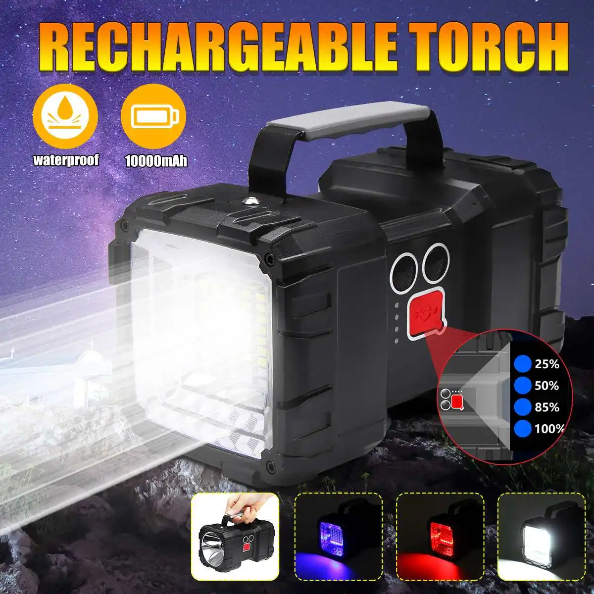 5000LM Portable Work Light Portable Spotlight Cob Work Lamp Rechargeable Flashlight Waterproof Camping Lamp Outdoor Searchlight
5000LM Portable Work Light Portable Spotlight Cob Work Lamp Rechargeable Flashlight Waterproof Camping Lamp Outdoor Searchlight