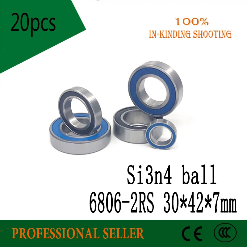 20pcs 6806-2RS 30x42x7mm 61806HC 2RS SI3N4 balls hybrid ceramic ball bearing for BB30 6806 RS
20pcs 6806-2RS 30x42x7mm 61806HC 2RS SI3N4 balls hybrid ceramic ball bearing for BB30 6806 RS