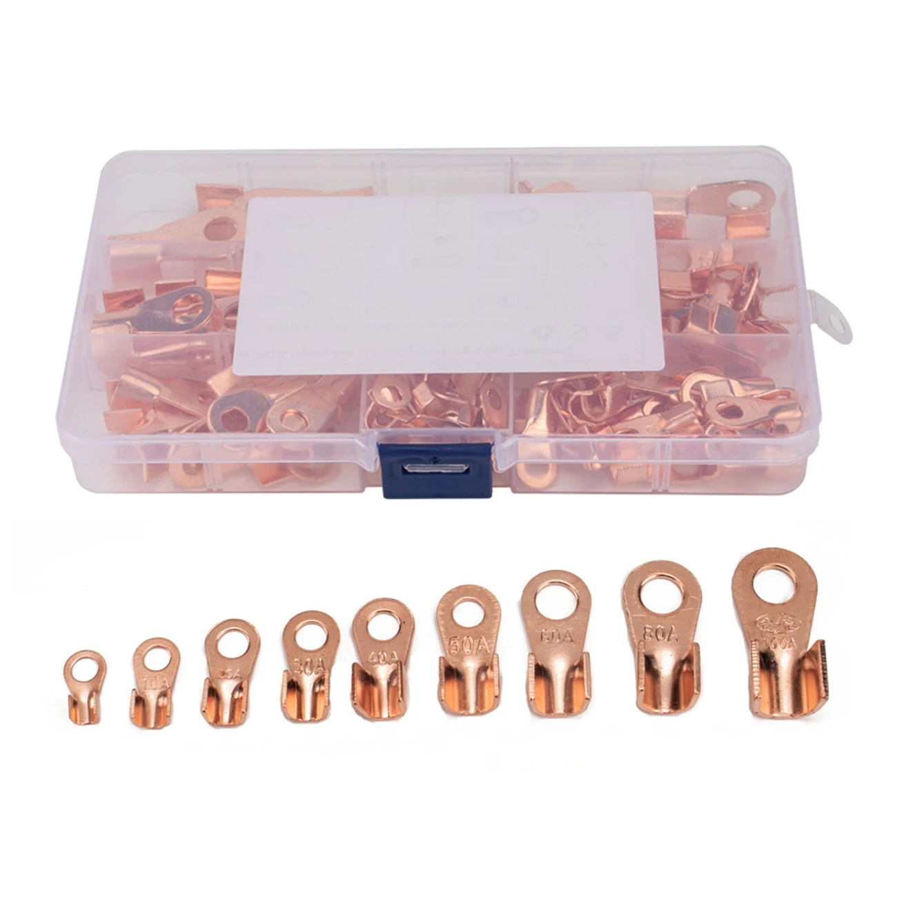 120 PCS Open Barrel Ring Lug Terminals Purple Copper Wire Crimp Terminal 5A 10A 20A 30A 40A 50A 60A 80A 100A Current Capacity
120 PCS Open Barrel Ring Lug Terminals Purple Copper Wire Crimp Terminal 5A 10A 20A 30A 40A 50A 60A 80A 100A Current Capacity