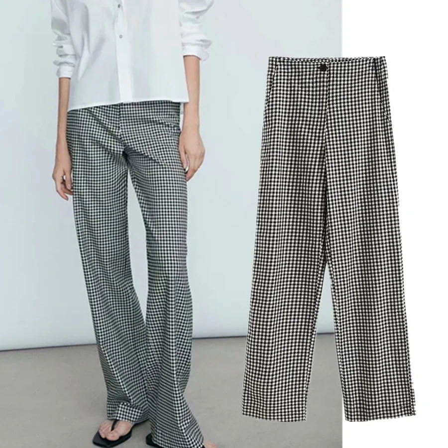 Jenny&Dave Loose Trousers Women England High Street Vintage Plaid Straight Casual Pants Women Pantalones Mujer Pantalon Femme
Jenny&Dave Loose Trousers Women England High Street Vintage Plaid Straight Casual Pants Women Pantalones Mujer Pantalon Femme