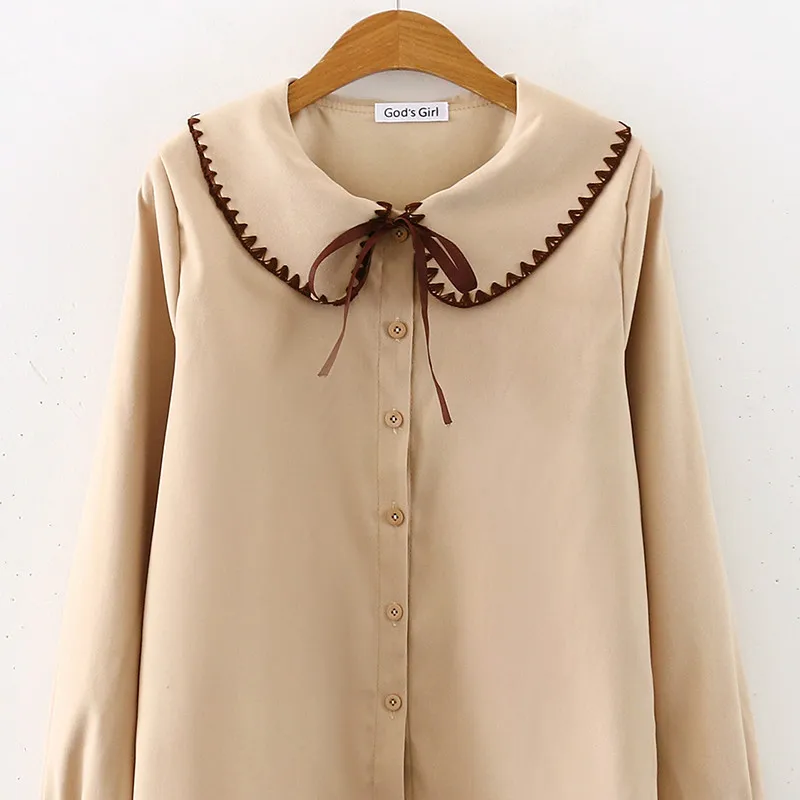 2020 Spring Summer Women Shirts Retro Temperament Doll Collar Tops Lace Vintage Shirt Long Sleeve Casual Tops Female
2020 Spring Summer Women Shirts Retro Temperament Doll Collar Tops Lace Vintage Shirt Long Sleeve Casual Tops Female