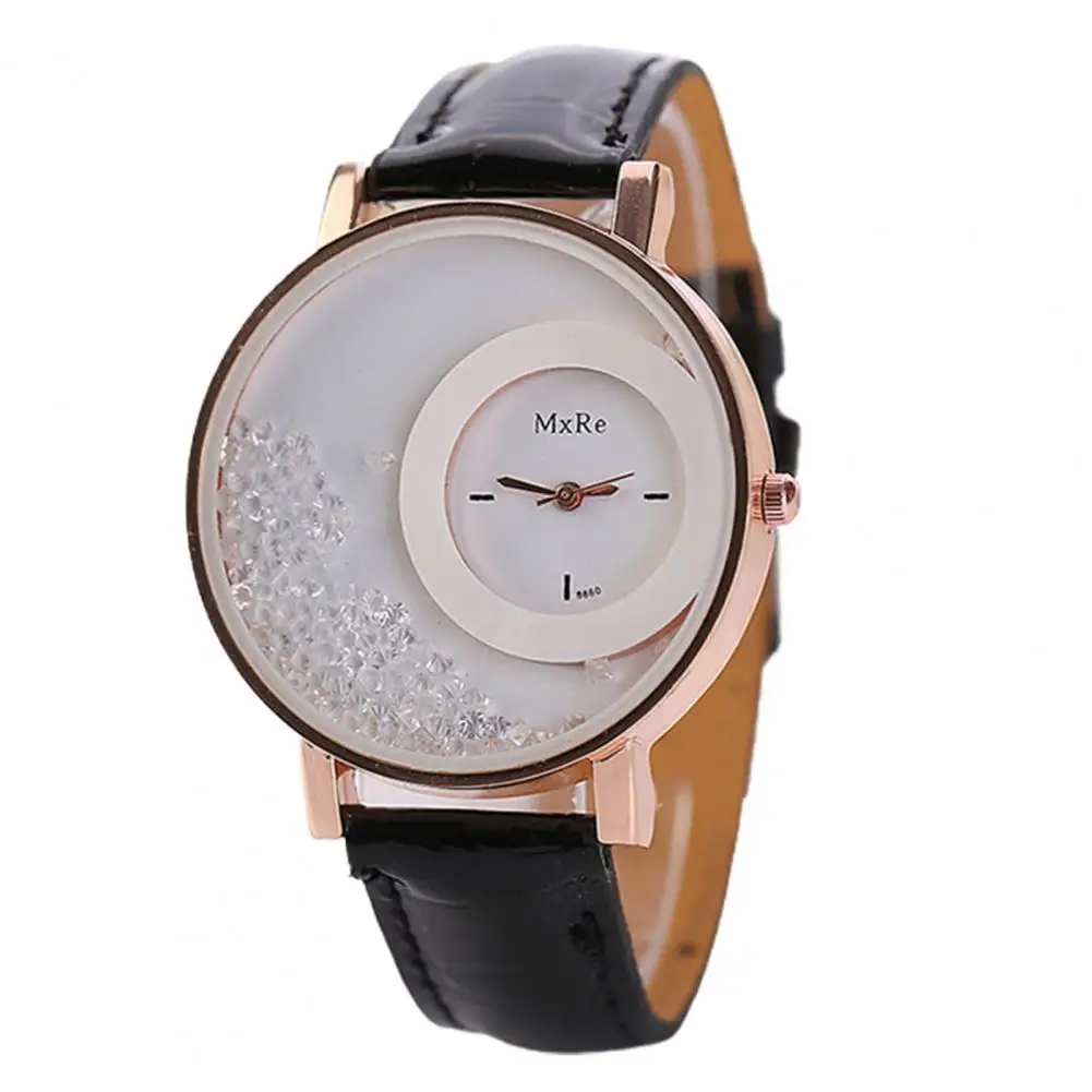 Fashion Leather Strap Women Rhinestone Wrist Watch Elegant Energy-saving Portable Quicksand Rhinestone Wrist Watch for Work
Fashion Leather Strap Women Rhinestone Wrist Watch Elegant Energy-saving Portable Quicksand Rhinestone Wrist Watch for Work