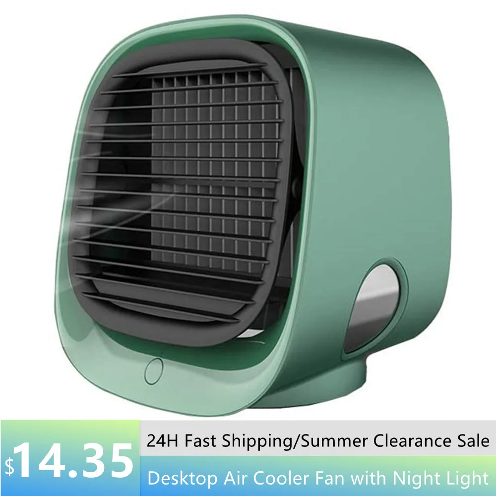 Air Cooler Fan Mini Desktop Air Conditioner with Night Light Mini USB Water Cooling Fan Humidifier Purifier Multifunction Summer
Air Cooler Fan Mini Desktop Air Conditioner with Night Light Mini USB Water Cooling Fan Humidifier Purifier Multifunction Summer