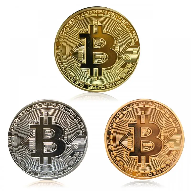 Биткойн металлические физической памятная монета арт коллекция монет BTC