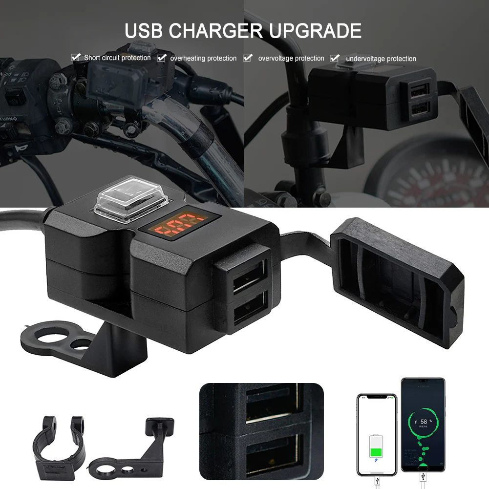 1 PC WUPP 9V-32V Motorcycle Dual USB Charger Kit Quick Charge 3.0 Dual USB Charger for Smart Phone Tablet GPS 155G
1 PC WUPP 9V-32V Motorcycle Dual USB Charger Kit Quick Charge 3.0 Dual USB Charger for Smart Phone Tablet GPS 155G