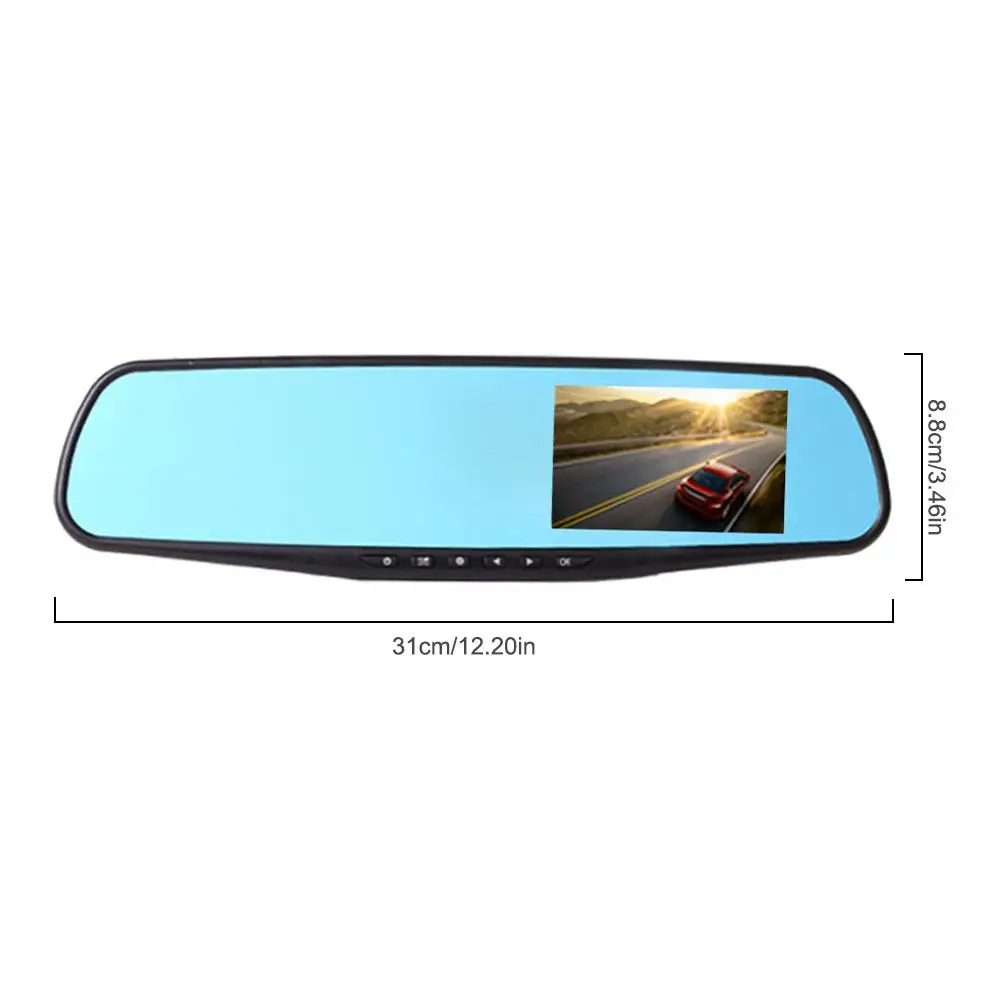 Автомобильное зеркало заднего вида видеорегистратор 1080P HD с синим экраном 2 8