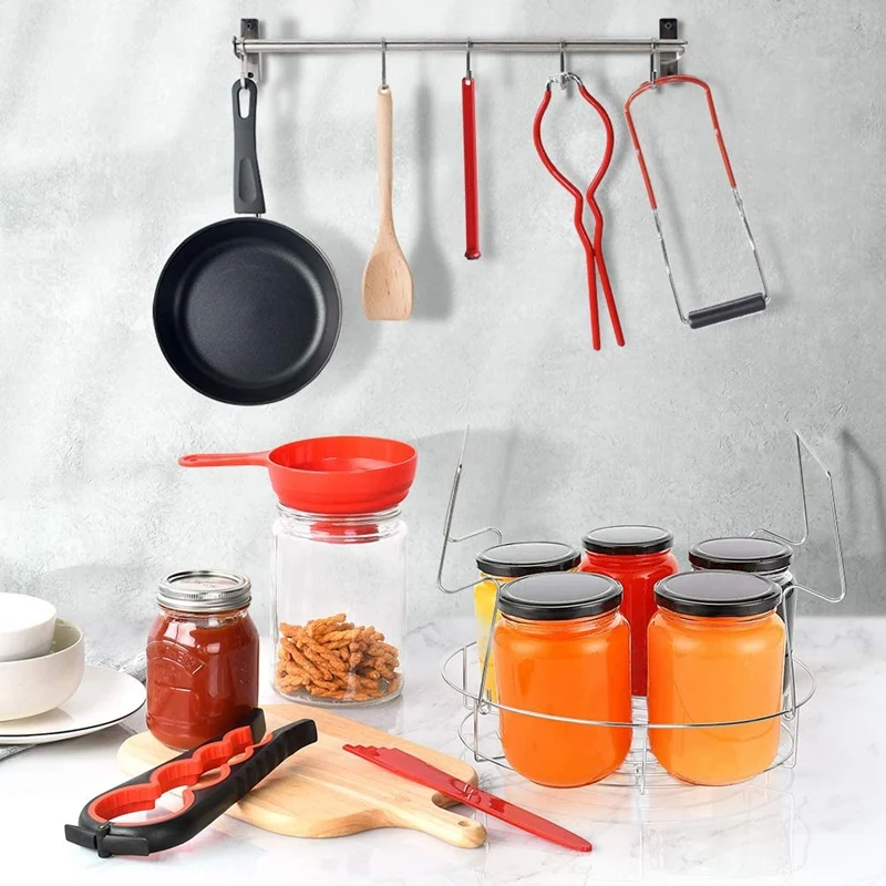 Home Canning Kit 7 Pcs Canning Supplies Included Canning Funnel,Jar Lifter,Jar Wrench,Lid Lifter,Canning Rack,Can Opener
Home Canning Kit 7 Pcs Canning Supplies Included Canning Funnel,Jar Lifter,Jar Wrench,Lid Lifter,Canning Rack,Can Opener