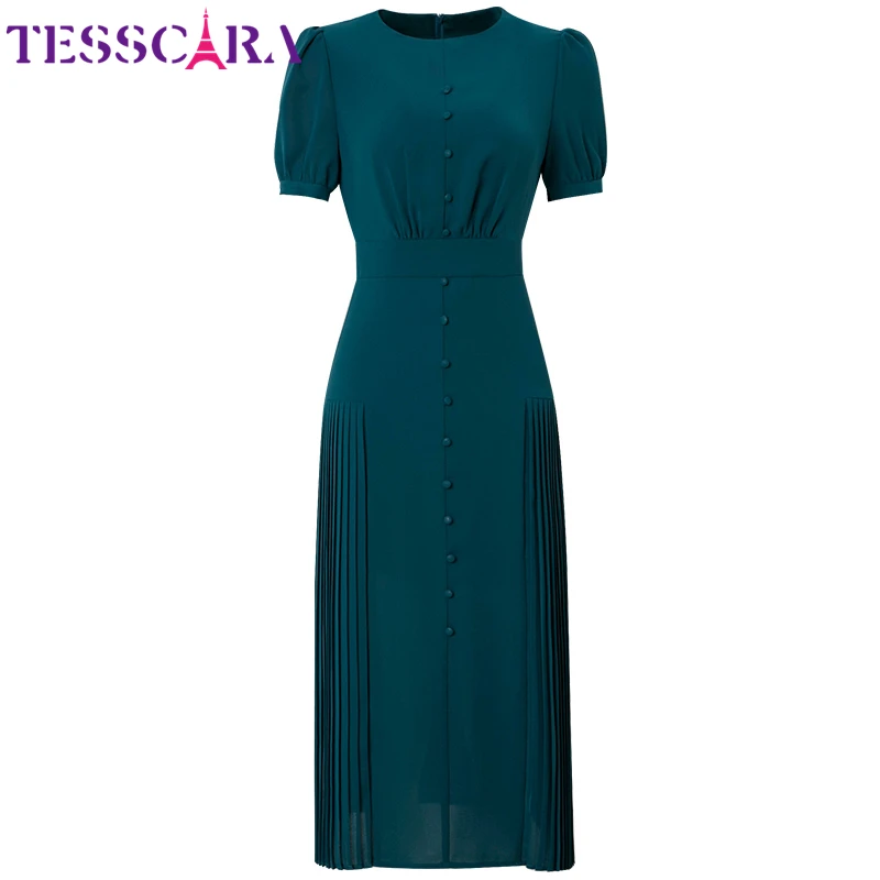Женское летнее элегантное платье TESSCARA женское офисное винтажное дизайнерское