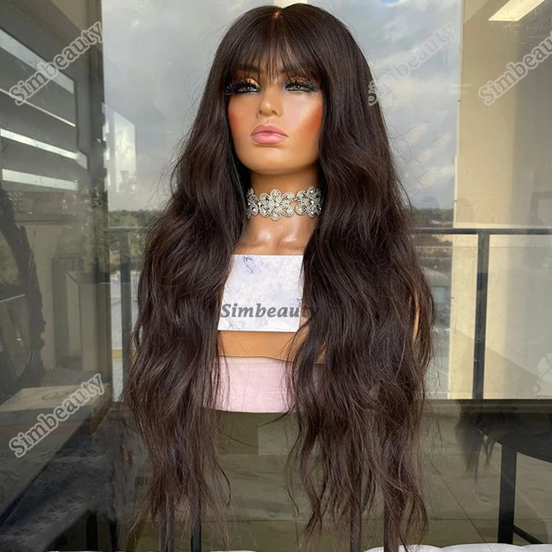 

Super Wave 360 Lace Frontal Preplucked Remy Human Hair Wigs for Women Glueless 180Density Lace Front Wig with Bangs Fringe