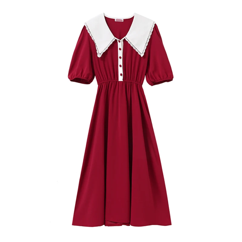 Платье PERHAPS U женское средней длины, однотонное милое платье красного и серого цвета на пуговицах, с матросским воротником и коротким рукаво...
Платье PERHAPS U женское средней длины, однотонное милое платье красного и серого цвета на пуговицах, с матросским воротником и коротким рукаво...