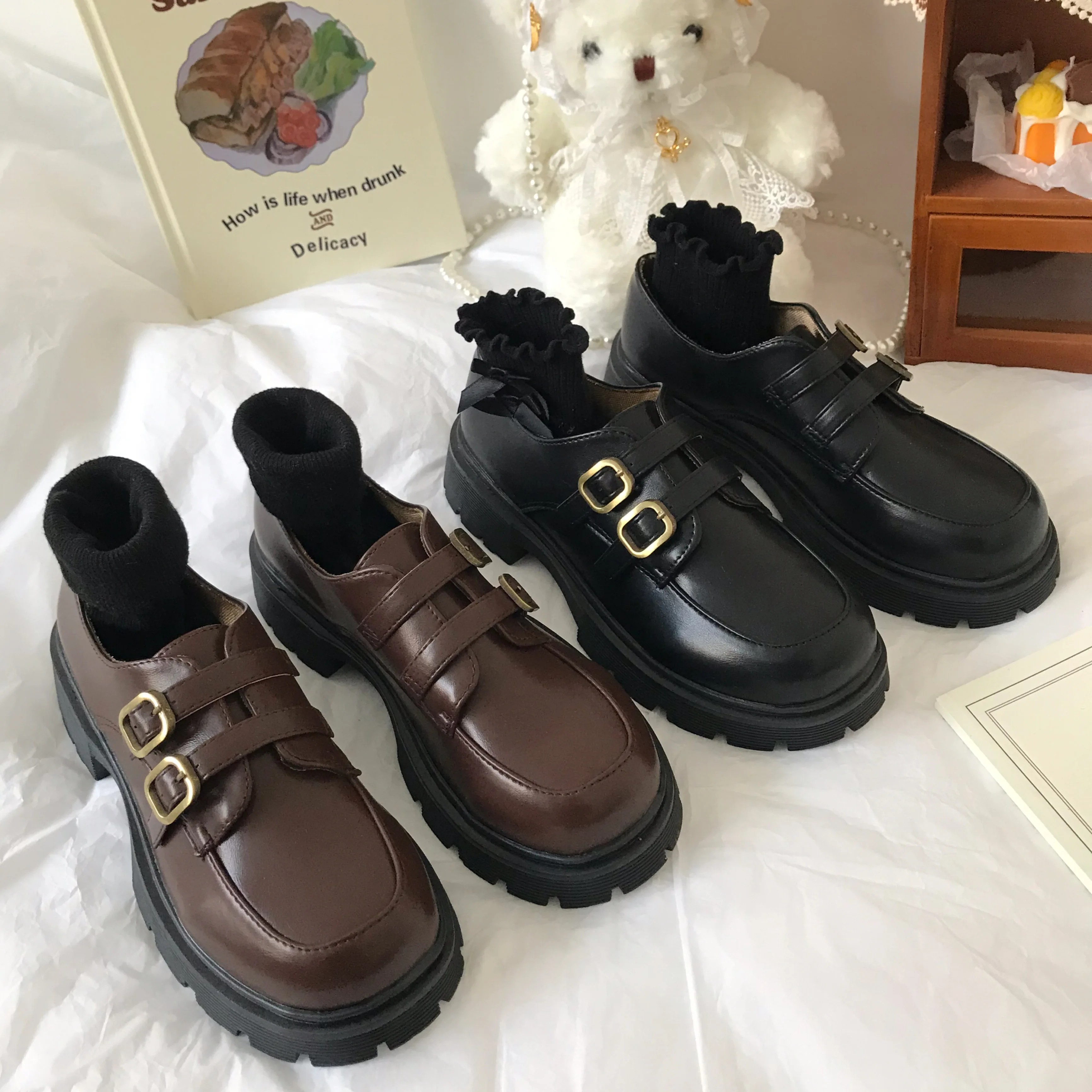 Women's Shoes Platform Black Flats Casual Female Sneakers Round Toe Oxfords Loafers With Fur Shallow Mouth British Style Ladies'
Women's Shoes Platform Black Flats Casual Female Sneakers Round Toe Oxfords Loafers With Fur Shallow Mouth British Style Ladies'