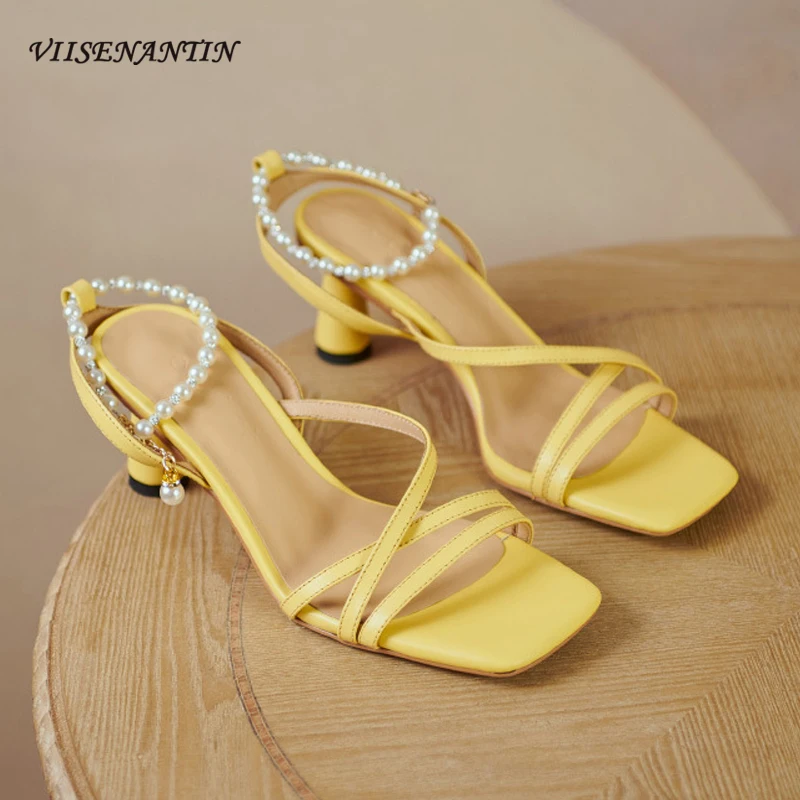 Summer temperament pearl buckle sandals square toe stiletto heel fashion shoes thin straps open toe yellow high heel sandals
Summer temperament pearl buckle sandals square toe stiletto heel fashion shoes thin straps open toe yellow high heel sandals