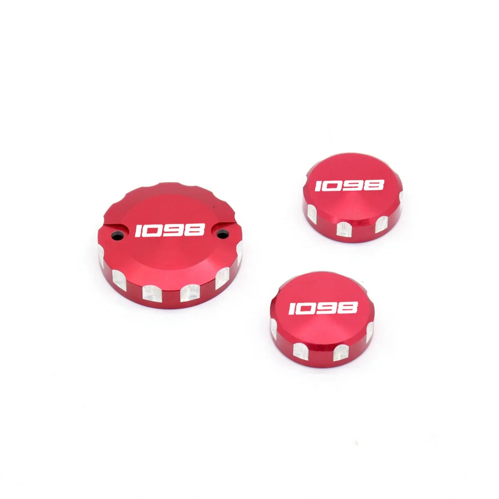 

For DUCATI 1098 S/R Front Brake Reservoir Cover Motorcycle Master Cylinder Oil Fluid Cap With Logo Red