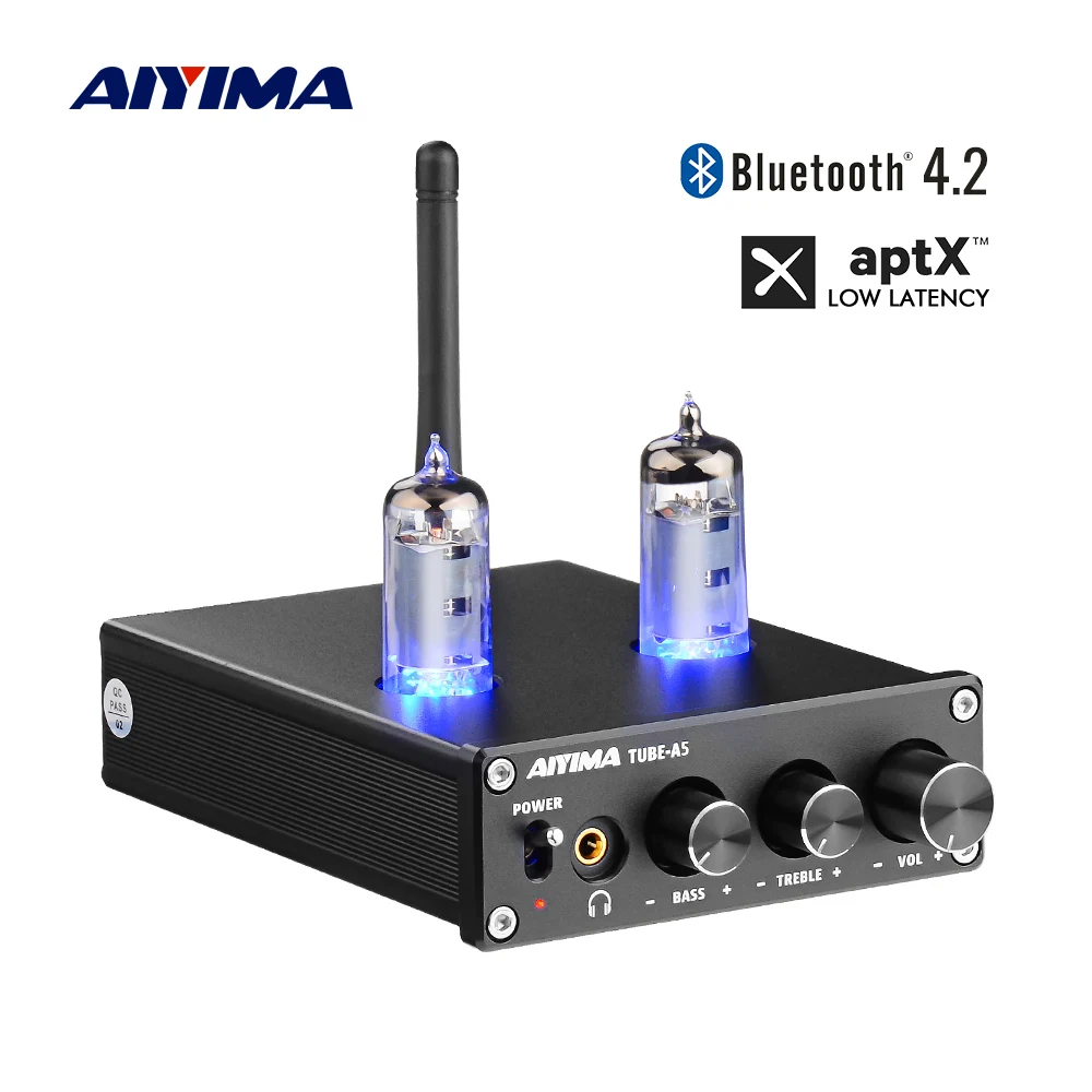 

AIYIMA Bluetooth Digital Amplifier 50Wx2 Stereo TPA3116D2 Sound Amplificador 6J4 Vacuum Tube Headphone Power AMP Speaker DIY