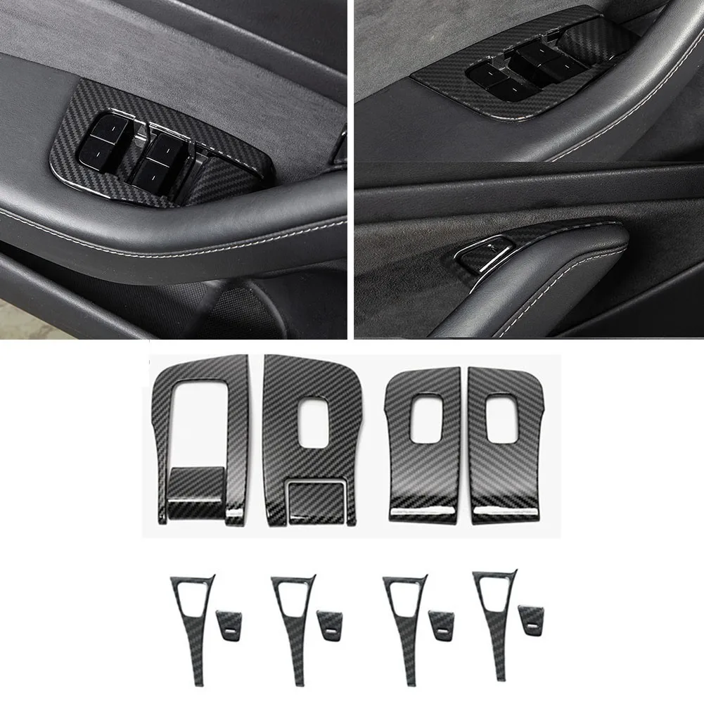 Carbon Fiber Car Interior Window Lift Panel Switch Button Cover Trim Sticker Trim For Tesla Model 3 Y 2021
Carbon Fiber Car Interior Window Lift Panel Switch Button Cover Trim Sticker Trim For Tesla Model 3 Y 2021