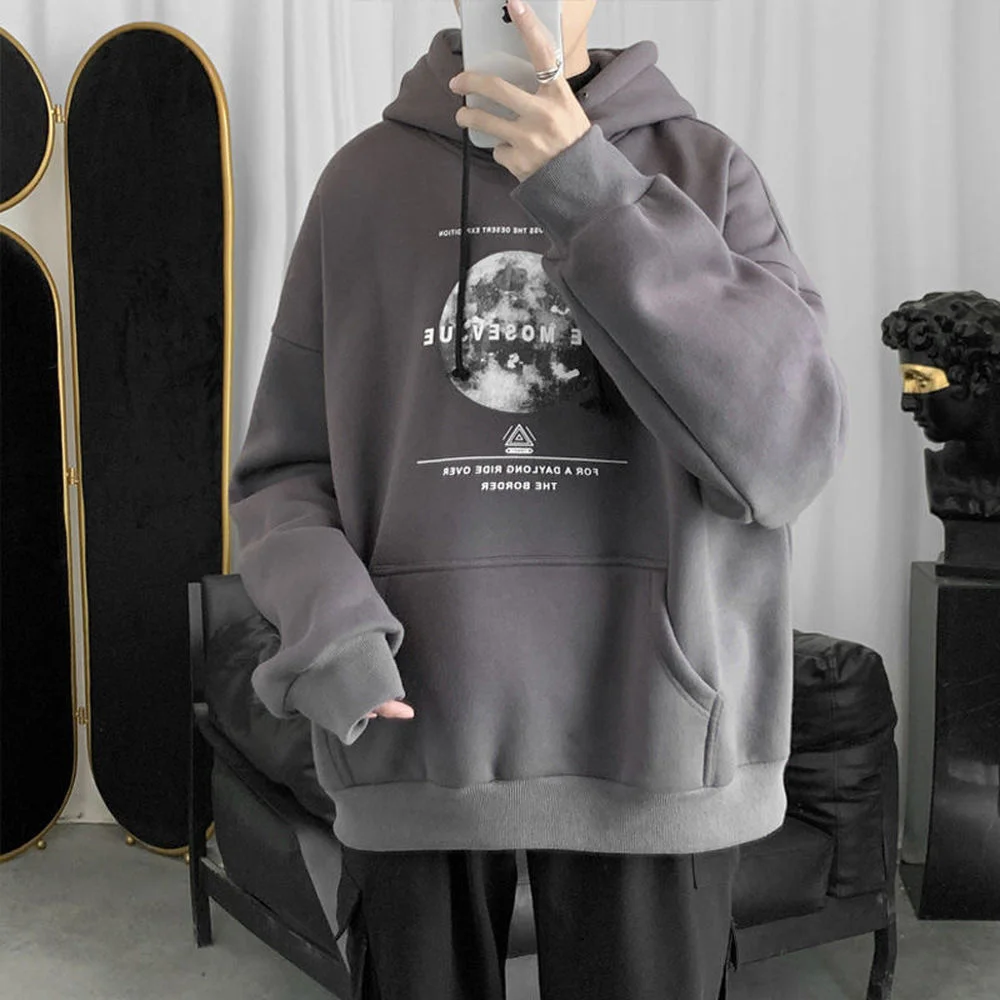 Plus Velvet Thick Moon Print Men's Hooded Sweater Men's Loose Trend Hong Kong Style Casual Jacket Creative Prints Sweatshirts
Plus Velvet Thick Moon Print Men's Hooded Sweater Men's Loose Trend Hong Kong Style Casual Jacket Creative Prints Sweatshirts
