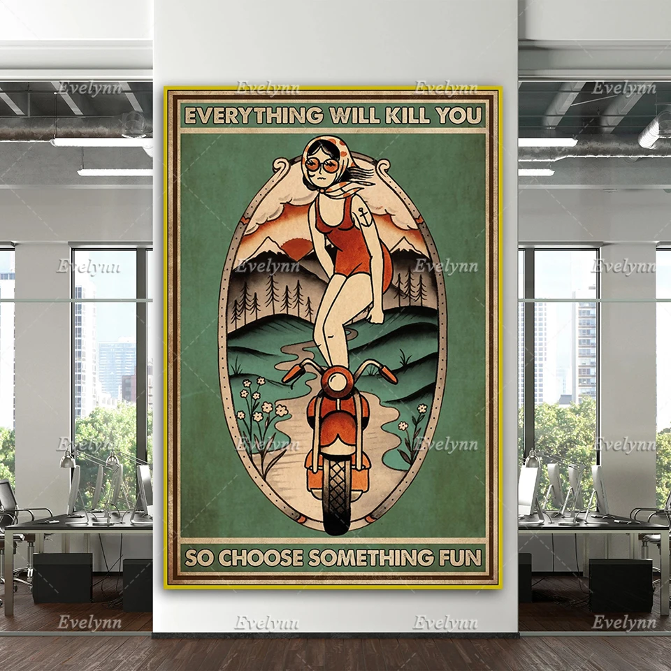 Motorcycle Racer Rider Girl Poster You So Choose Something Fun Poster Home Decor Canvas Wall Art Prints Living Room Decoration
Motorcycle Racer Rider Girl Poster You So Choose Something Fun Poster Home Decor Canvas Wall Art Prints Living Room Decoration