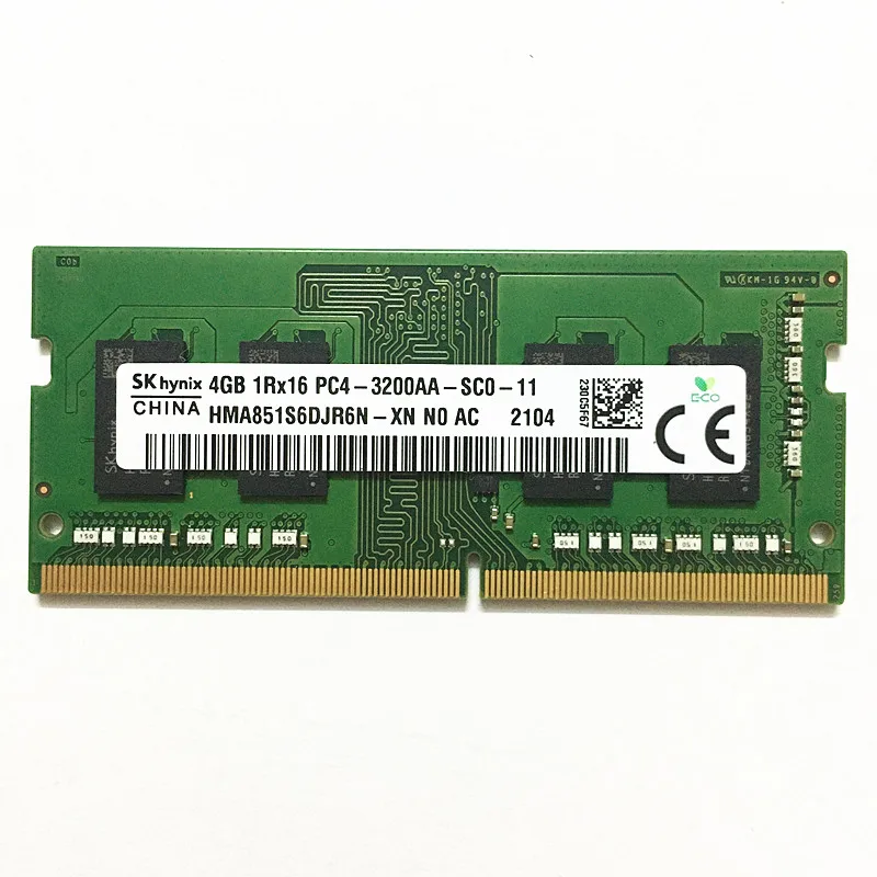 

Skhynix 4GB 1Rx16 PC4-3200AA-SC0-11 SODIMM 260PIN CL22 DDR4 RAMs HMA851S6DJR6N-XN DDR4 3200MHz Память для ноутбука
