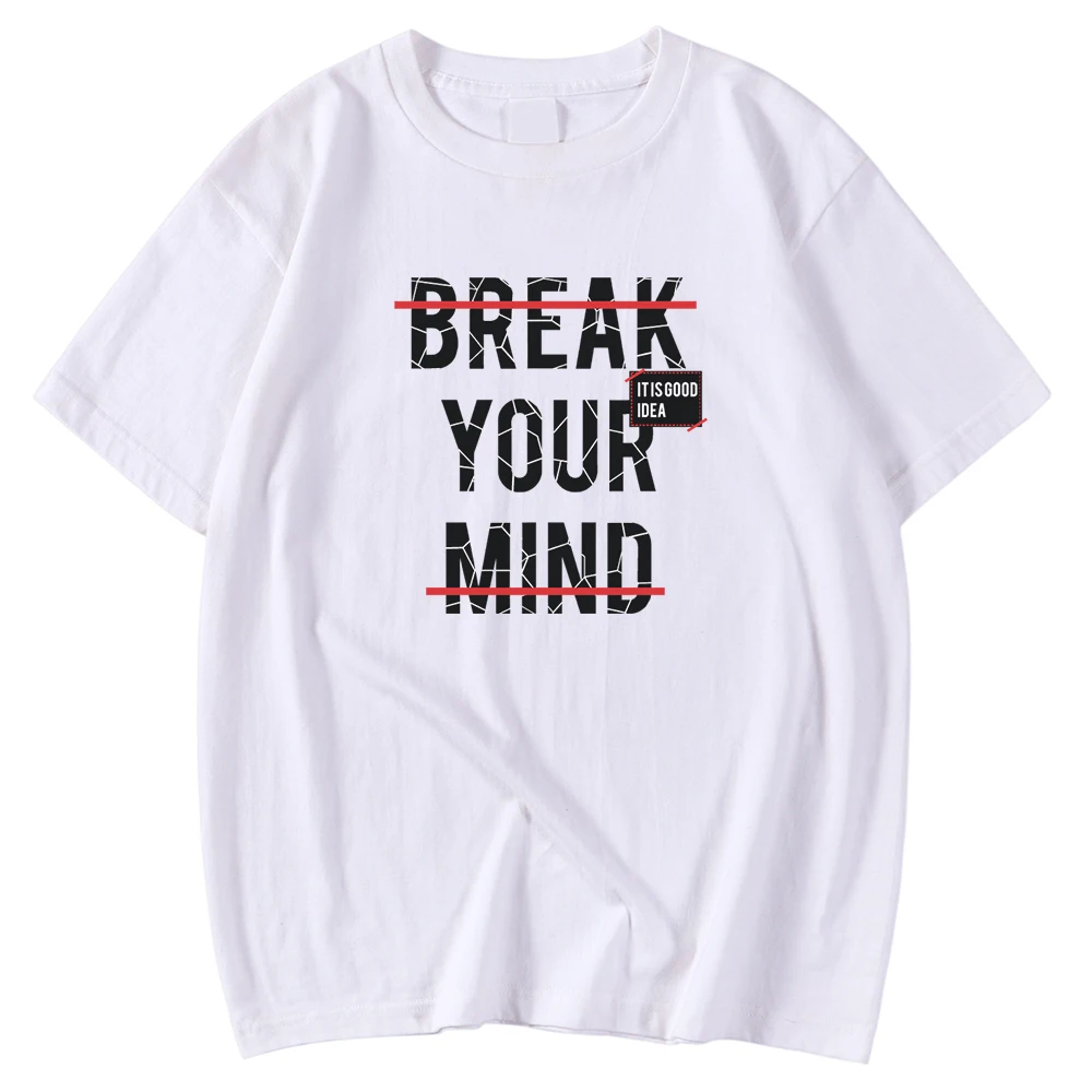 Break Your Mind It's Good Idea Print Clothes Breathable Loose Tee Shirt Spring Summer Tee Shirt Fashion Soft Shirts Men O-Neck
Break Your Mind It's Good Idea Print Clothes Breathable Loose Tee Shirt Spring Summer Tee Shirt Fashion Soft Shirts Men O-Neck