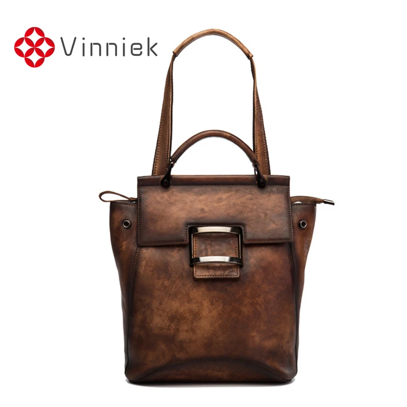 New Genuine Leather Women Bag Retro Backpacks Large Capacity Quality Soft Lady Shoulder Simple Design Casual Mochila | Багаж и сумки