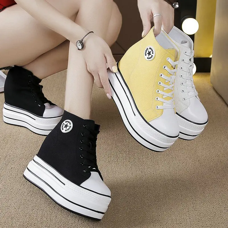 women ankle boots Hidden Wedge High Top canvas Shoes Platform Sneakers femmes platform shoes High Heels AA-499
women ankle boots Hidden Wedge High Top canvas Shoes Platform Sneakers femmes platform shoes High Heels AA-499