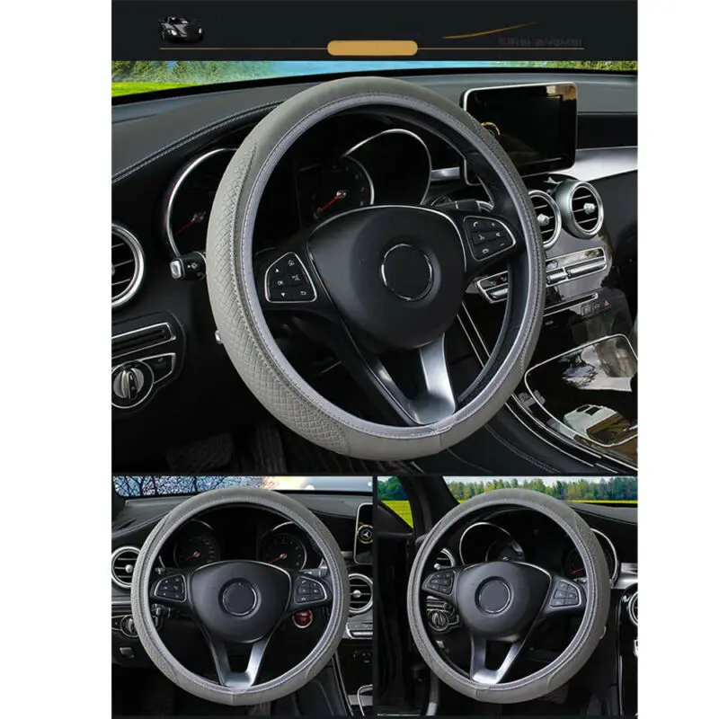 Car Steering Wheel Cover Skidproof Auto Steering- wheel Cover Anti-Slip Universal Embossing Leather Car-styling
Car Steering Wheel Cover Skidproof Auto Steering- wheel Cover Anti-Slip Universal Embossing Leather Car-styling