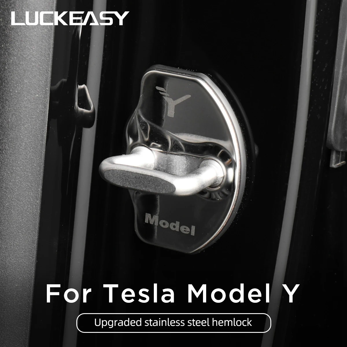 LUCKEASY Нержавеющая сталь крышка дверного замка автомобиля для Tesla модели Y 2020-2021