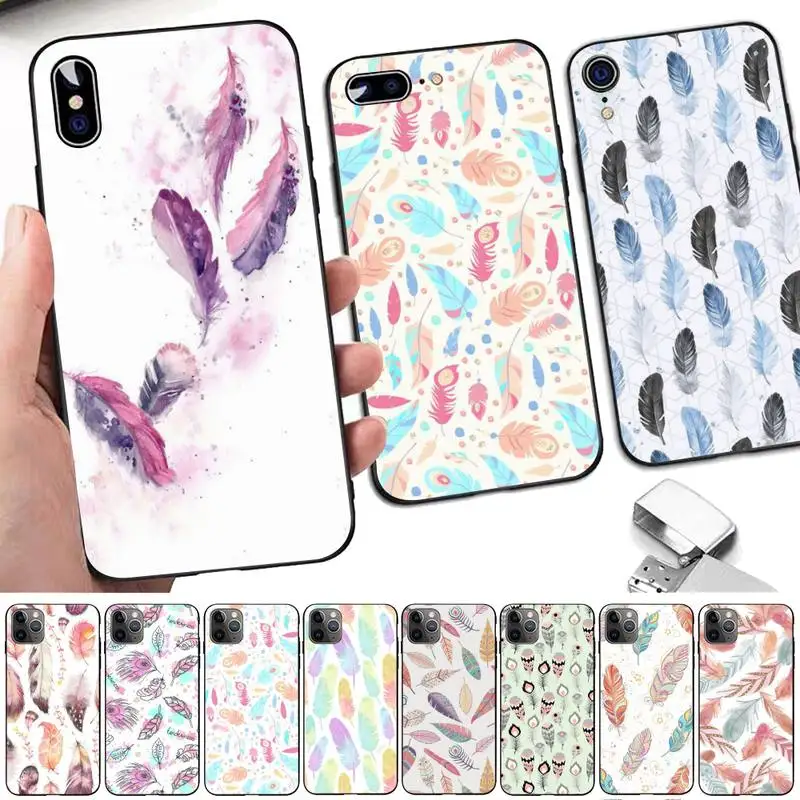 TOPLBPCS Color Feather Phone Case for iPhone 11 12 13 mini pro XS MAX 8 7 6 6S Plus X 5S SE 2020 XR case
TOPLBPCS Color Feather Phone Case for iPhone 11 12 13 mini pro XS MAX 8 7 6 6S Plus X 5S SE 2020 XR case