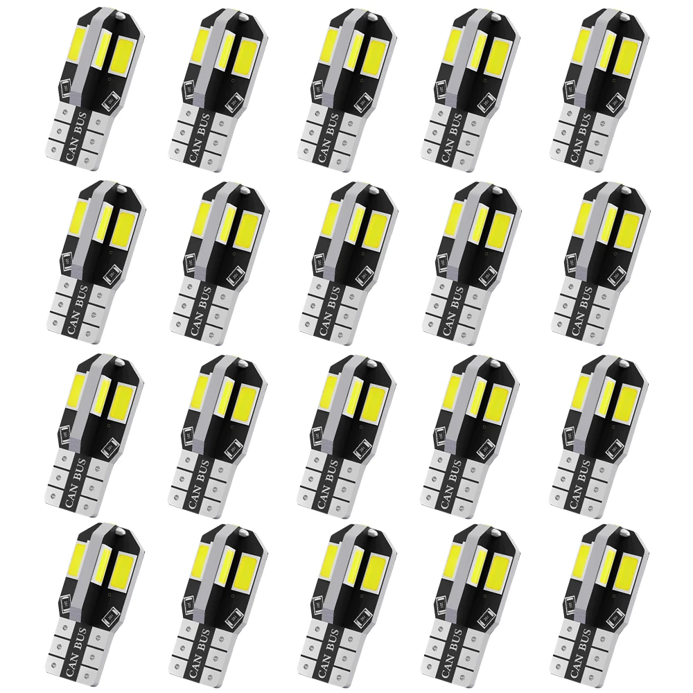 20PCS W5W T10 LED Bulbs Canbus 5730 8SMD LED 194 168 Car Interior Map Dome Lights Parking Light Auto Signal Lamp 12V 6000K White
20PCS W5W T10 LED Bulbs Canbus 5730 8SMD LED 194 168 Car Interior Map Dome Lights Parking Light Auto Signal Lamp 12V 6000K White
