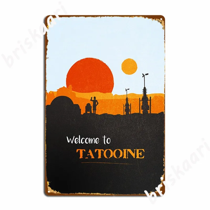 

Добро пожаловать в Tatooine, металлический плакат с табличкой, постеры для клуба, бара, кинотеатра, гостиной, персонализированные жестяные плас...