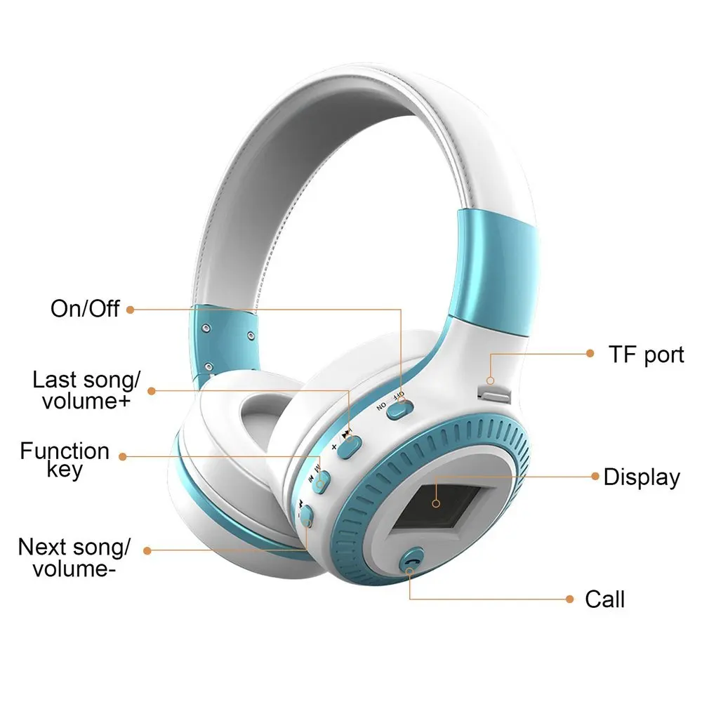 Bluetooth-наушники с ЖК-дисплеем FM-радио и микрофоном | Электроника