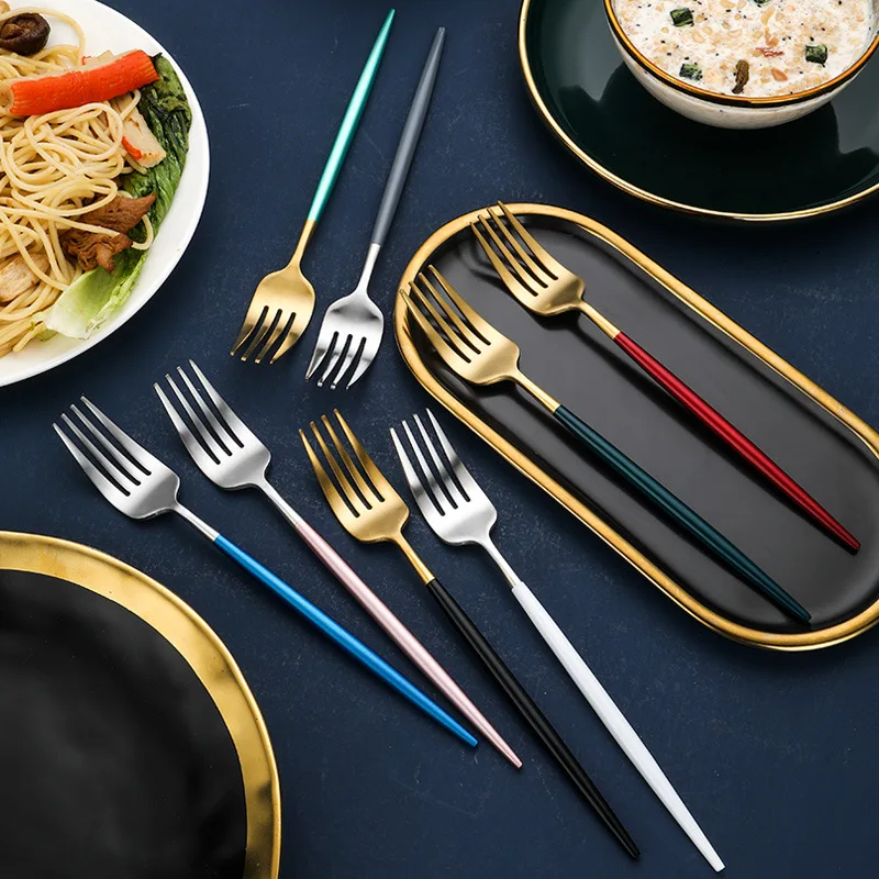 6Pcs/Set Gold Fork Set Tea Cake Snack Fork Dinnerware Cutlery Mirror Stainless Steel Tableware Dessert Fruit Fork Silverware Set
6Pcs/Set Gold Fork Set Tea Cake Snack Fork Dinnerware Cutlery Mirror Stainless Steel Tableware Dessert Fruit Fork Silverware Set