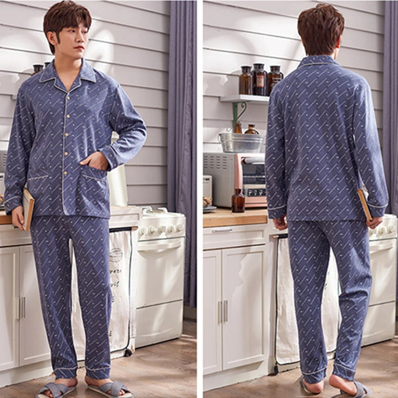 Cotton Men's Long Sleeve Large Size Pajamas & Nightgowns & Sleepshirts Casual Homewear Set Winter Spring Autumn Pajama Set Men
Cotton Men's Long Sleeve Large Size Pajamas & Nightgowns & Sleepshirts Casual Homewear Set Winter Spring Autumn Pajama Set Men