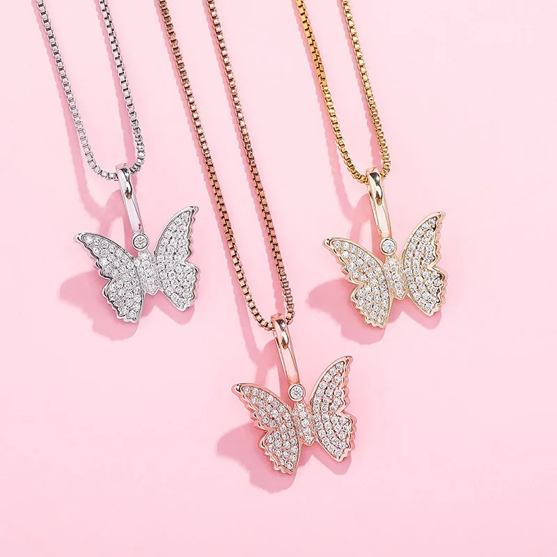 S925 Sterling Silver Bling Ice Out Butterfly Pendants Necklaces for Women Hip Hop Fashion Charm Jewelry Drop Shipping
S925 Sterling Silver Bling Ice Out Butterfly Pendants Necklaces for Women Hip Hop Fashion Charm Jewelry Drop Shipping