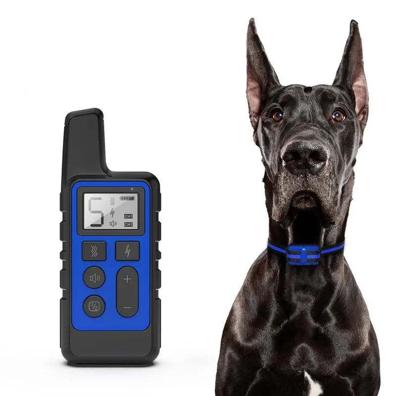 

Electric Dog Training Collar 500m Pet Remote Control Shock Vibration Warning Waterproof Rechargeable LCD Display Stopping Bark