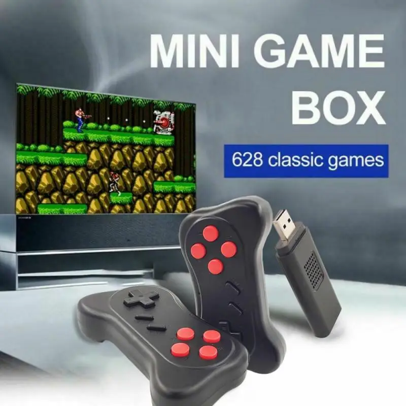 Новая беспроводная игровая консоль 2,4 ГГц, игровой контроллер со встроенными 620 играми, Ретро ТВ-джойстик с поддержкой двух игровых игр 
Новая беспроводная игровая консоль 2,4 ГГц, игровой контроллер со встроенными 620 играми, Ретро ТВ-джойстик с поддержкой двух игровых игр