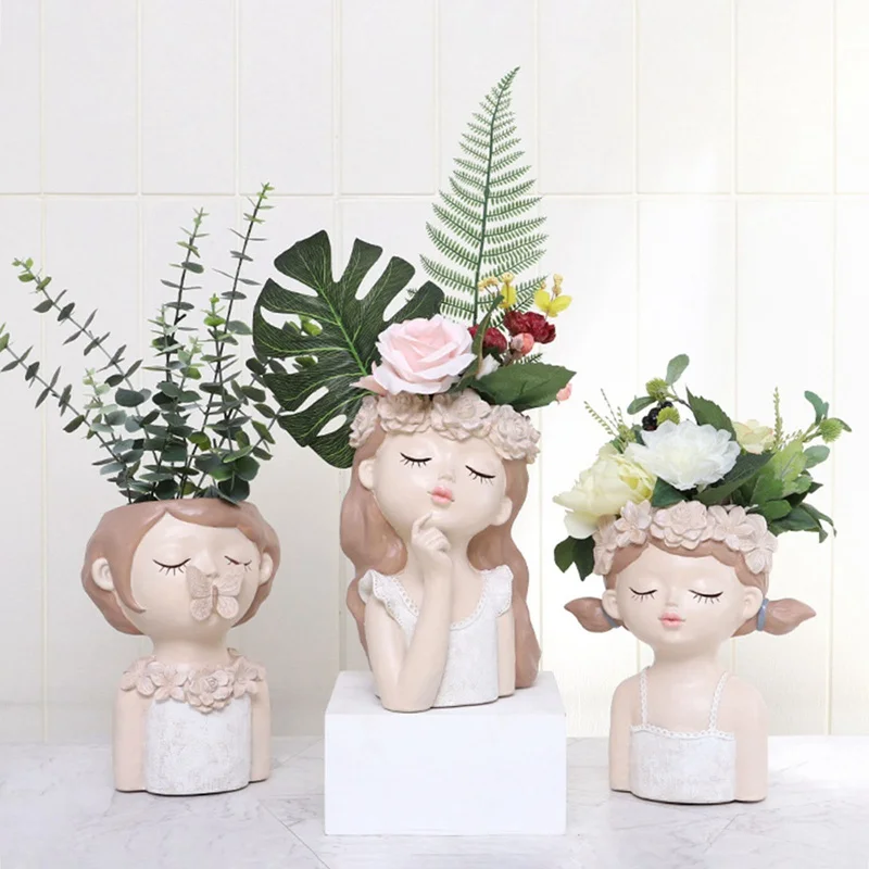 Home Decorative Personality Girl Large Resin Flower Pot Creative Living Room Desktop Landscape Pot
Home Decorative Personality Girl Large Resin Flower Pot Creative Living Room Desktop Landscape Pot