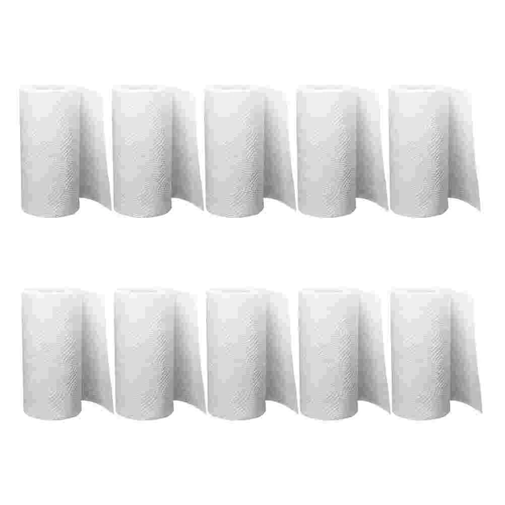 

Кухонное бумажное полотенце, 10 рулонов, водопоглощающая бумага, бумажная салфетка для домашнего повседневного использования (белая)