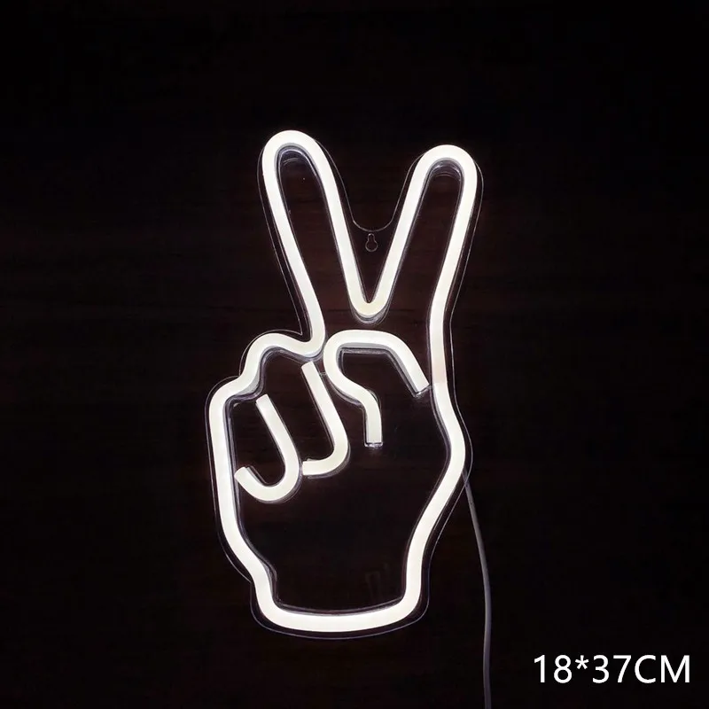 Неоновая вывеска White Finger Yeah домашний декор для комнаты настенная подвесная