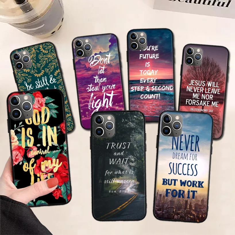 Bible Quotes Cheer Up Black Phone Case For Apple iPhone 11 13 Pro Max 12 Mini X XS XR 7 Plus 6 6S 8 + SE 5S Pattern Cover Coque
Bible Quotes Cheer Up Black Phone Case For Apple iPhone 11 13 Pro Max 12 Mini X XS XR 7 Plus 6 6S 8 + SE 5S Pattern Cover Coque