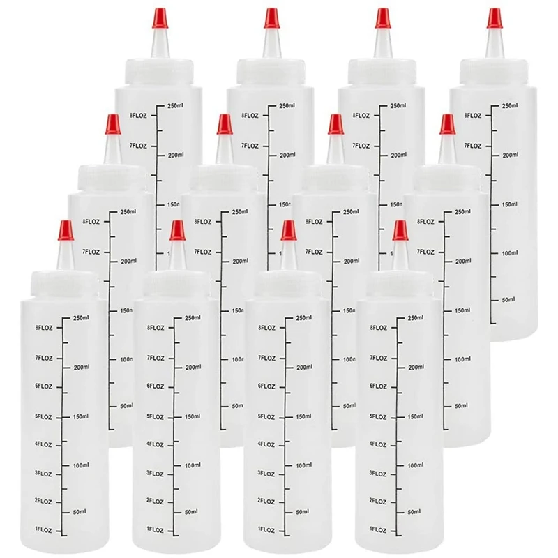 12-Pack 8 Oz Condiment Squeeze Bottles with Red Tip Cap - Durable Plastic Squirt Bottle for Ketchup, Sauces, Syrup
12-Pack 8 Oz Condiment Squeeze Bottles with Red Tip Cap - Durable Plastic Squirt Bottle for Ketchup, Sauces, Syrup