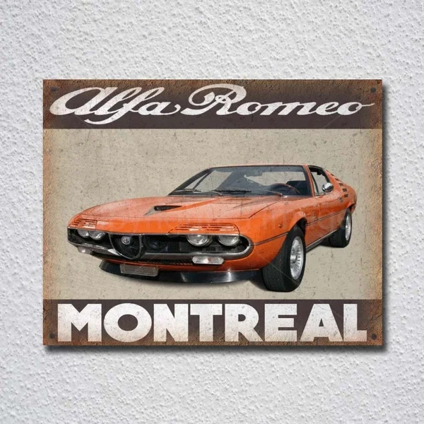 Alfa Romeo Montreal Classic Car Tin Sign Metal Sign Metal Poster Metal Decor Metal Painting Wall Sticker Wall Sign
Alfa Romeo Montreal Classic Car Tin Sign Metal Sign Metal Poster Metal Decor Metal Painting Wall Sticker Wall Sign