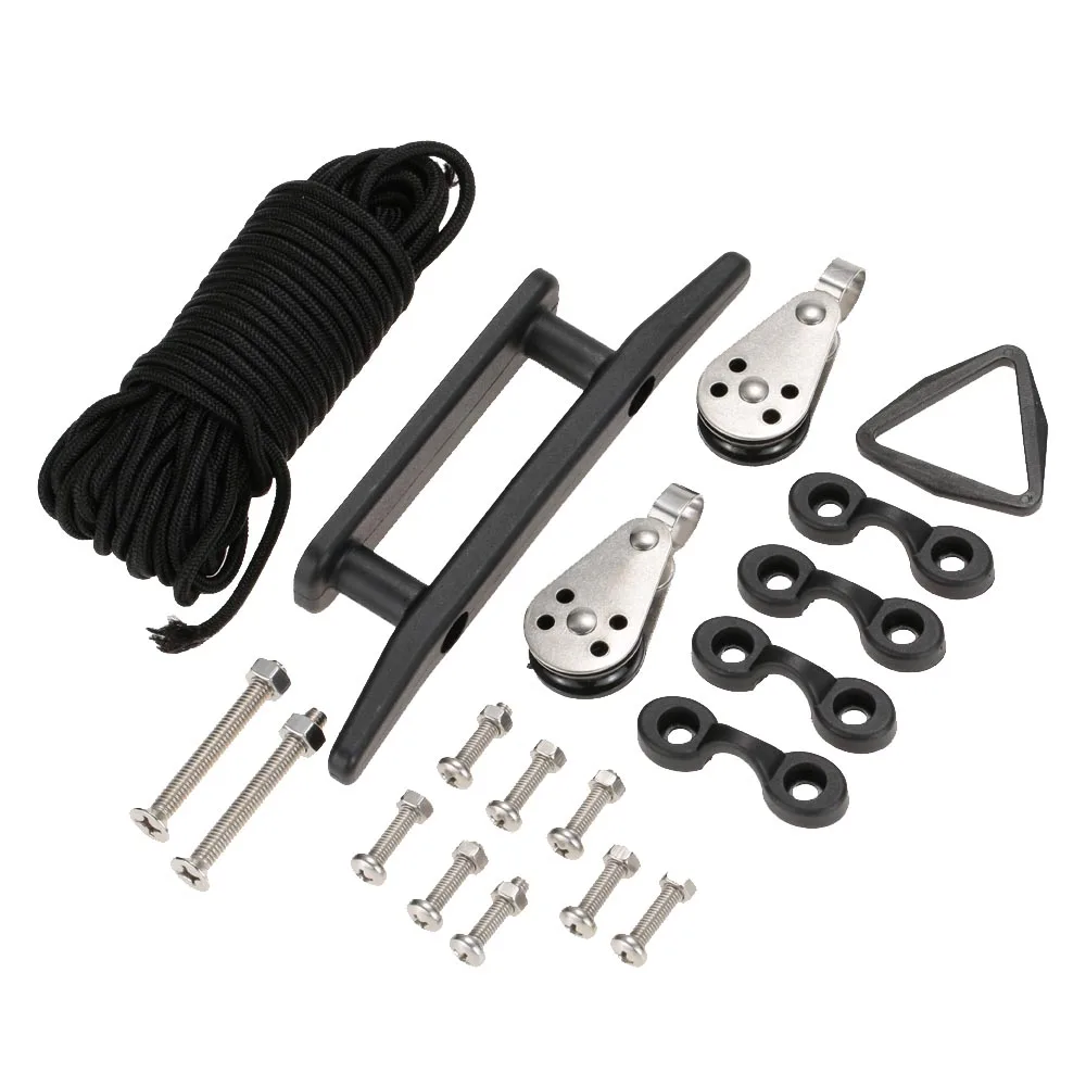 19 in 1 Kayak Canoe Anchor Trolley Kit Set Pulley Cleat Nylon Pad Eyes 30ft Rope 10pcs Screws with Nuts Kayak Accessories
19 in 1 Kayak Canoe Anchor Trolley Kit Set Pulley Cleat Nylon Pad Eyes 30ft Rope 10pcs Screws with Nuts Kayak Accessories
