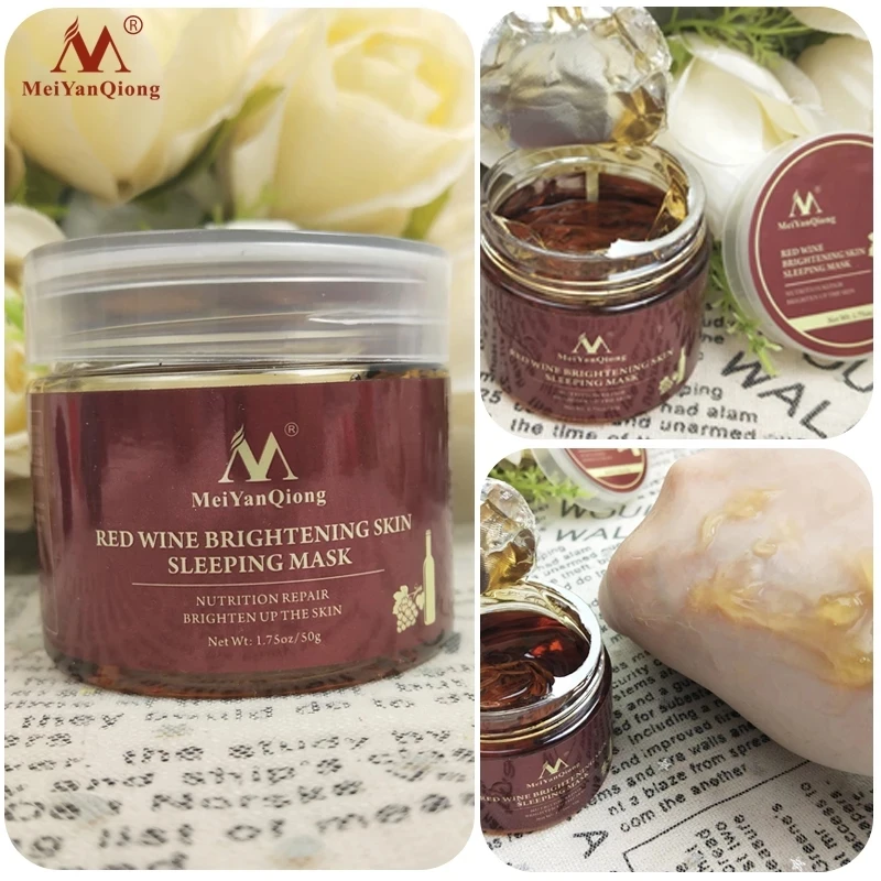 MeiYanQiong Red Wine Sleeping Mask Whitening Brightening Skin Moisturizing Nourishing Anti-Wrinkle Repairing Skin Care
MeiYanQiong Red Wine Sleeping Mask Whitening Brightening Skin Moisturizing Nourishing Anti-Wrinkle Repairing Skin Care