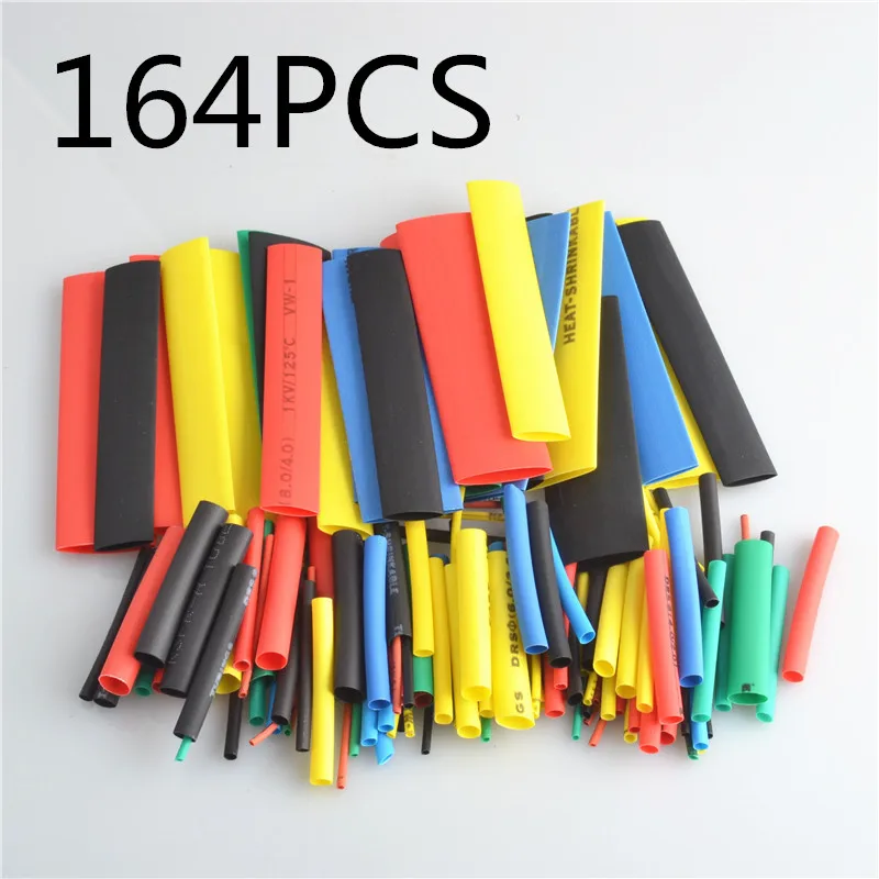 164psc bag/boxed heat shrink tubing 2:1 electronic DIY kit, heat shrink tubing wire wiring accessories accessories insulation 
164psc bag/boxed heat shrink tubing 2:1 electronic DIY kit, heat shrink tubing wire wiring accessories accessories insulation