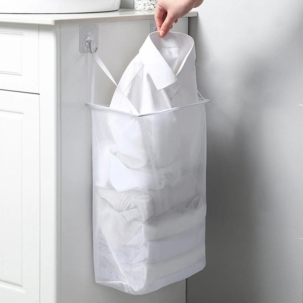 Wall Mounted Laundry Hamper Collapsible Punch Free Mesh Cloth Portable Laundry Basket for Bathroom Laundry Room with Wall Hook
Wall Mounted Laundry Hamper Collapsible Punch Free Mesh Cloth Portable Laundry Basket for Bathroom Laundry Room with Wall Hook