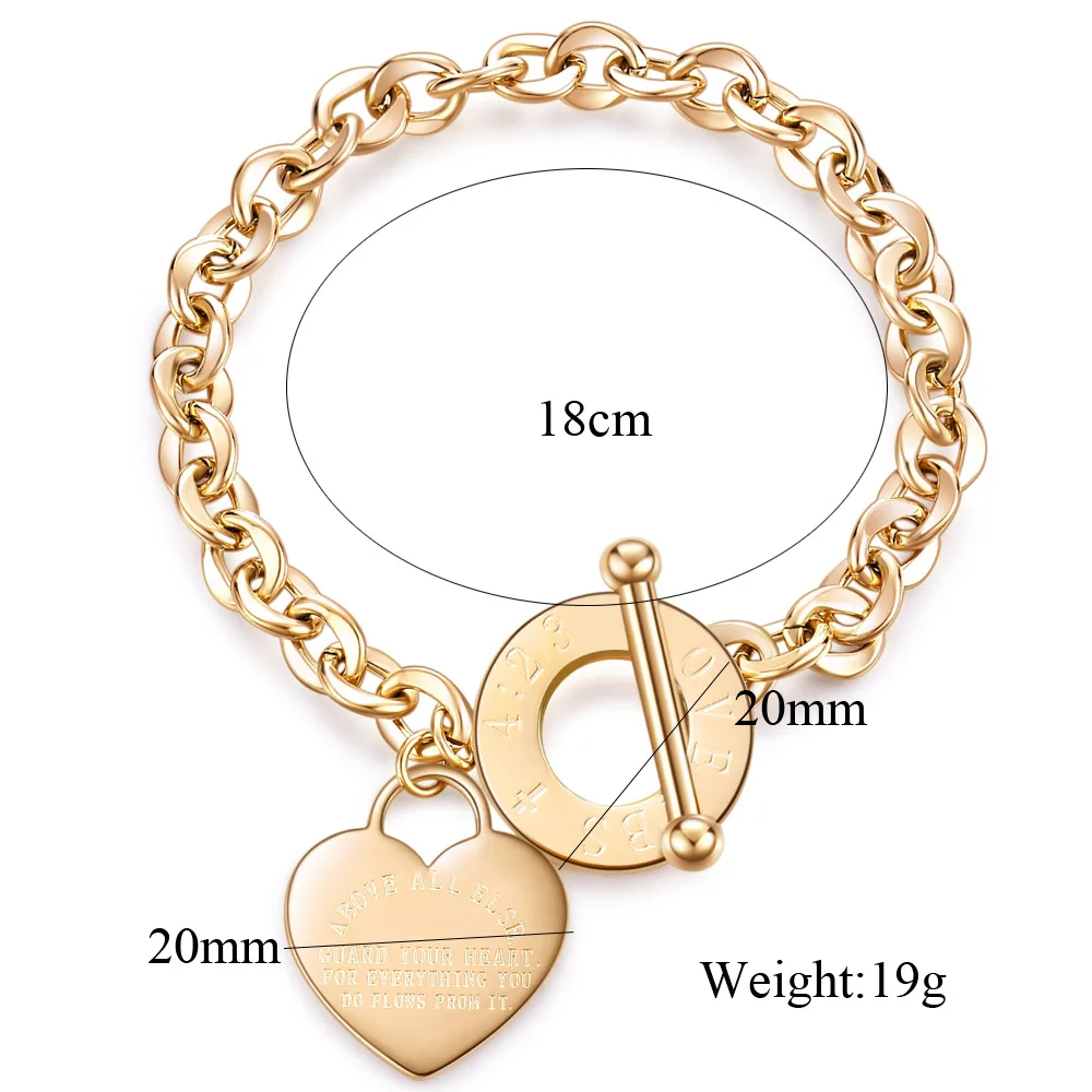 Buckle Design Women Bracelet Stainless Steel Bangles New Brand Style Gold Chain Heart Charm Bracelets fashion Women Jewelry
Buckle Design Women Bracelet Stainless Steel Bangles New Brand Style Gold Chain Heart Charm Bracelets fashion Women Jewelry