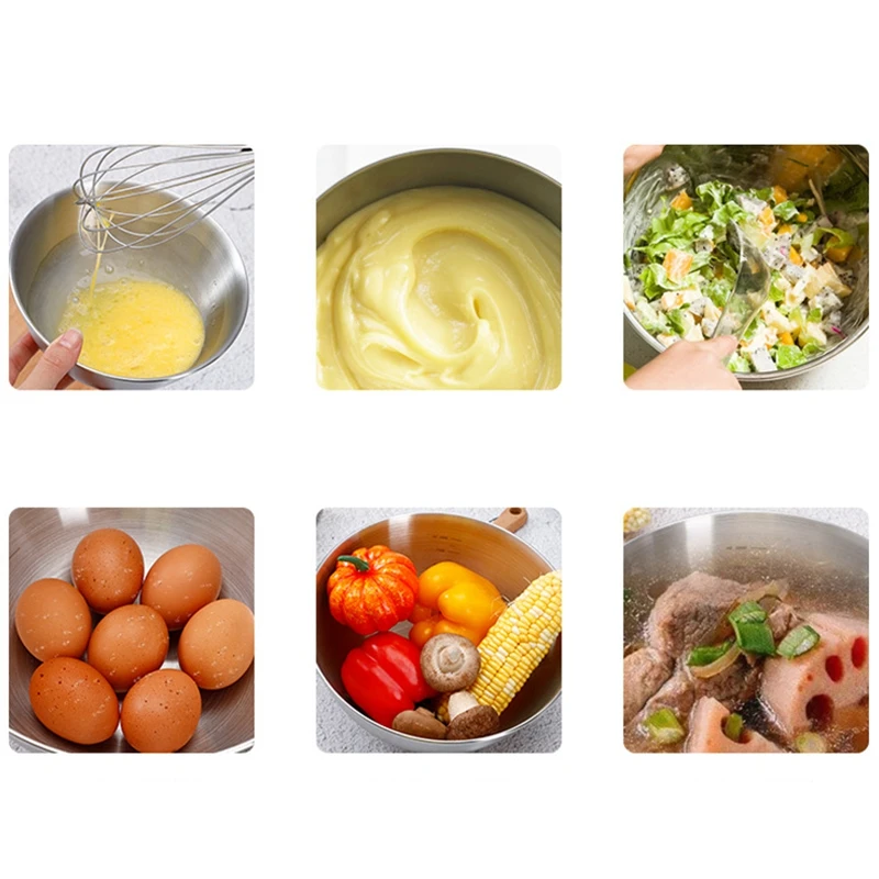 304 Stainless Steel Mixing Bowl Storage Bowl Set Kitchen Salad Bowl Cooking Bowl Baking Accessories with Scale,3PCS 
304 Stainless Steel Mixing Bowl Storage Bowl Set Kitchen Salad Bowl Cooking Bowl Baking Accessories with Scale,3PCS