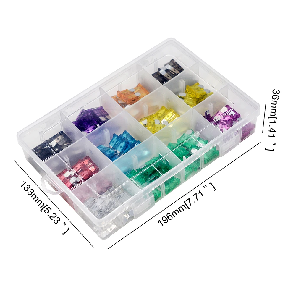 120 Pcs Car Fuses 2A 3A 5A 7.5A 10A 15A 20A 25A 30A 35A Amp with Box Clip Assortment Auto Blade Type Fuse Set Truck Accessories
120 Pcs Car Fuses 2A 3A 5A 7.5A 10A 15A 20A 25A 30A 35A Amp with Box Clip Assortment Auto Blade Type Fuse Set Truck Accessories